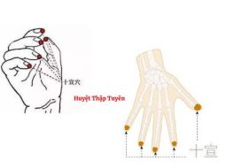 Huyệt Thập Tuyên có vị trí nằm ngay đầu ngón tay