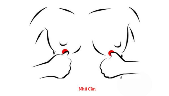 Huyệt Nhũ Căn nằm ở vị trí tiếp giáp giữa bầu ngực và xương sườn