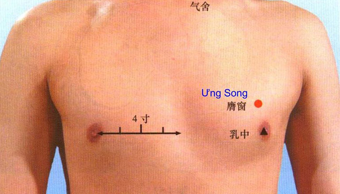 Huyệt Ưng Song chủ trị các chứng liên quan tới hô hấp