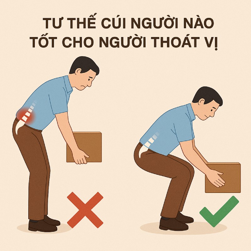 Hướng dẫn tư thế cúi người tốt nhất cho người thoát vị đĩa đệm