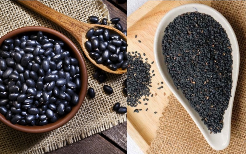 Đậu đen – Vừng đen: Sáng uống bổ thận, tối uống an thần, ngủ sâu