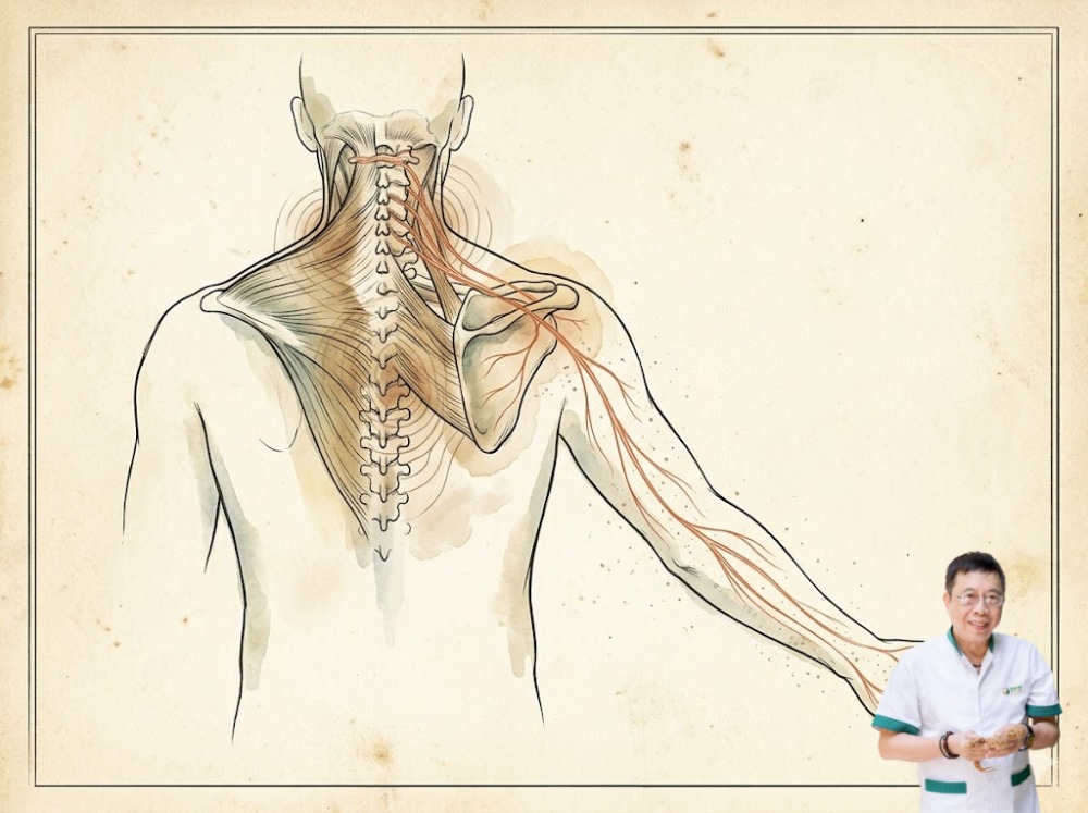 Bà con ạ, đau mỏi vai gáy lan xuống cánh tay là dấu hiệu cho thấy tủy sống và các rễ thần kinh đang