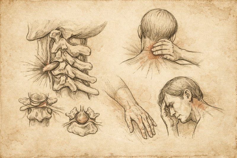 Lão mách nhận biết 5 dấu hiệu thoát vị đĩa đệm cột sống cổ