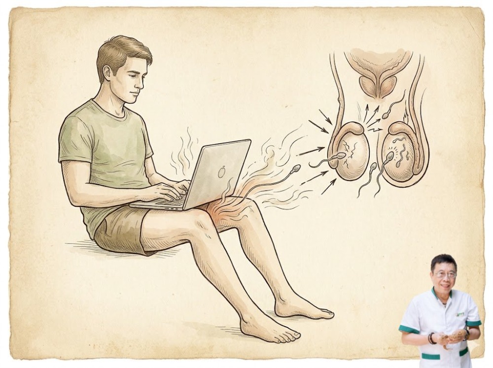 sử dụng laptop trên đùi có hại tinh trùng