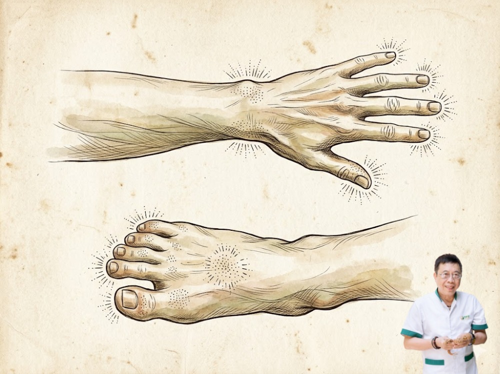 Bà con cần nhớ, chứng tê này ban đầu chỉ là cảm giác kiến bò ở đầu ngón, nhưng nếu để lâu, nó sẽ lan