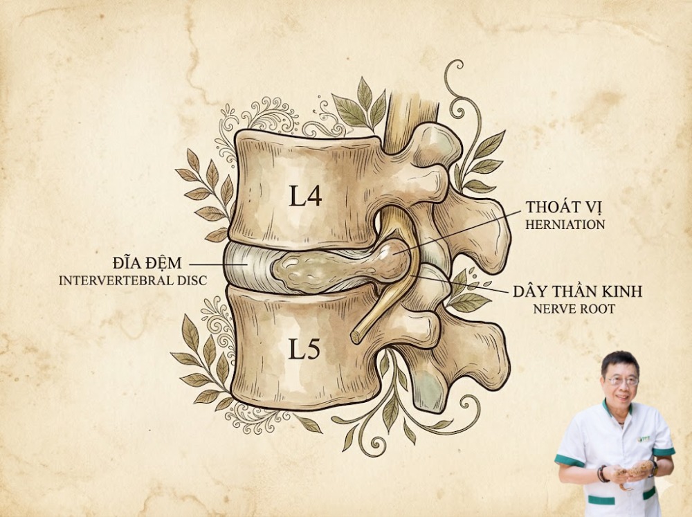 ‘Cái gốc của bệnh là ở sự suy yếu của Can Thận’ – Trong y học cổ truyền, thoát vị đĩa đệm thuộc phạm
