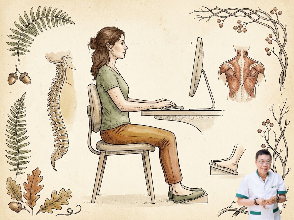 Tư thế làm việc tránh đau vai gáy