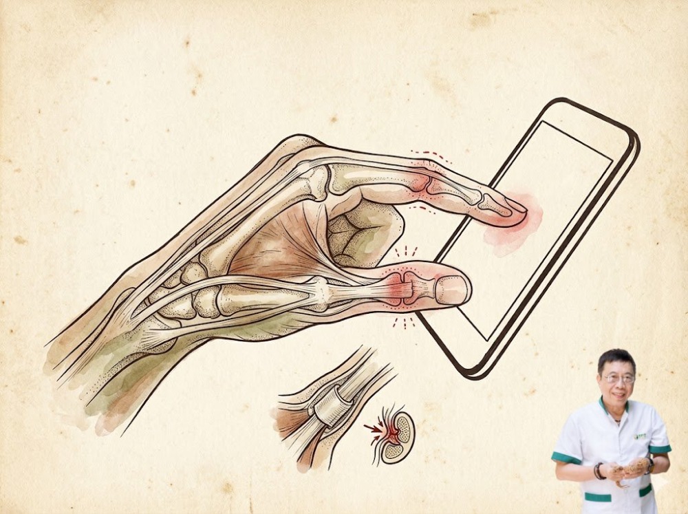 Đau ngón tay khi bấm điện thoại