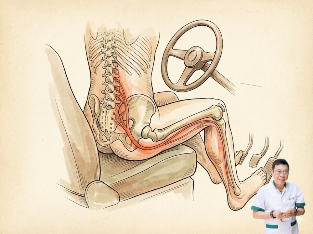 Đau thần kinh tọa khi lái xe