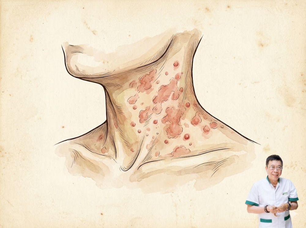 Dị ứng nổi mẩn đỏ ở cổ