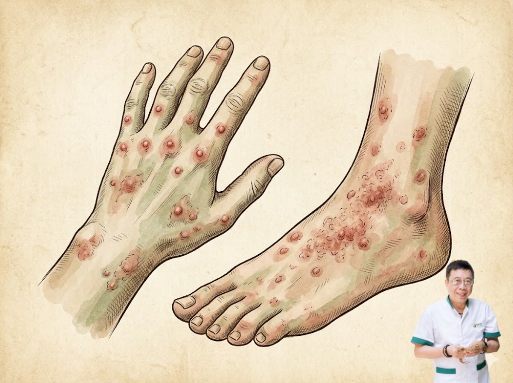Dị ứng nổi mẩn đỏ ở tay chân