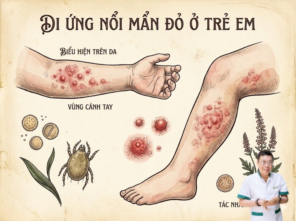 Dị ứng nổi mẩn đỏ ở trẻ em