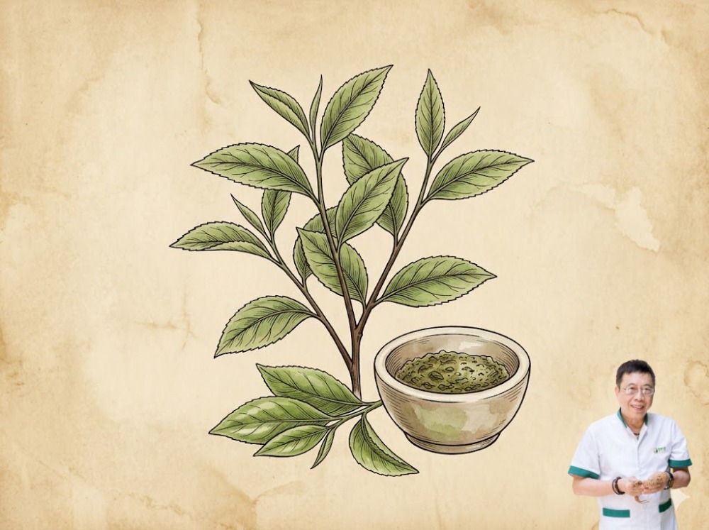 Lá chè xanh trị mẩn ngứa