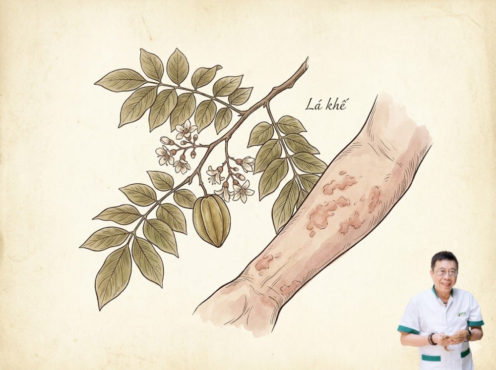 Lá khế chữa mề đay