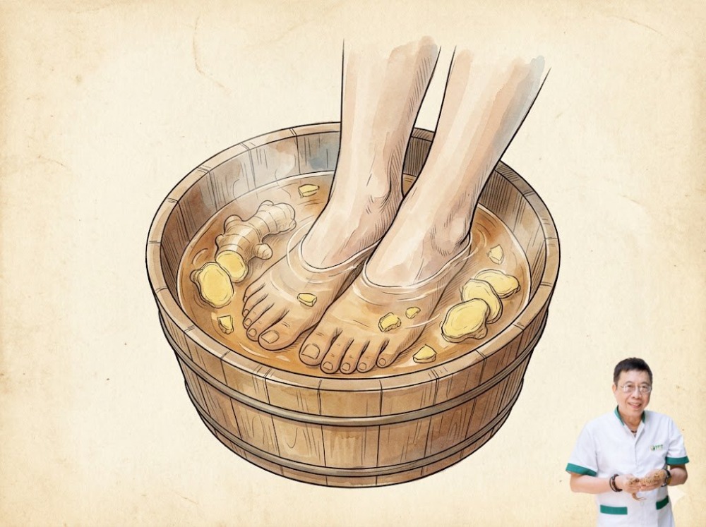 Ngâm chân nước gừng chữa mất ngủ
