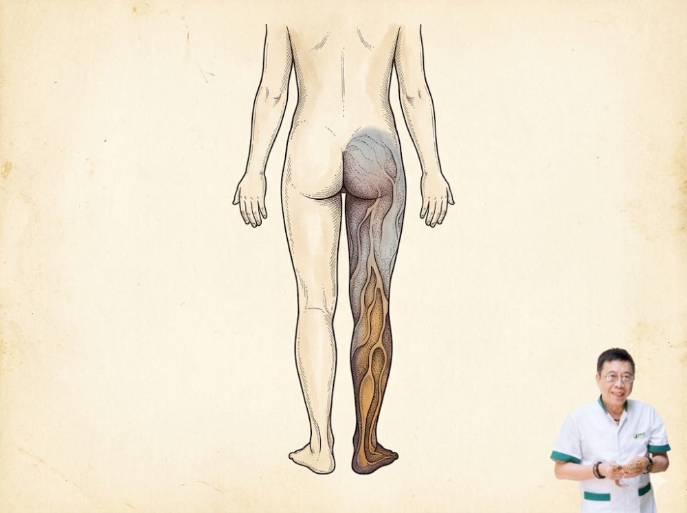 Tê từ mông xuống chân trái