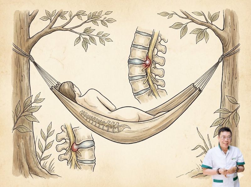 Thoát vị đĩa đệm có nên nằm võng? Thói quen đè ép cột sống