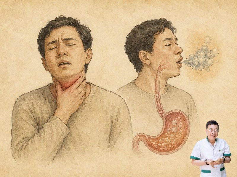 Nguyên nhân nghẹn ở cổ kèm ợ hơi, hệ lụy và hướng cải thiện