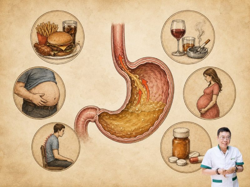 Vạch mặt 5 nguyên nhân gây trào ngược dạ dày thường gặp
