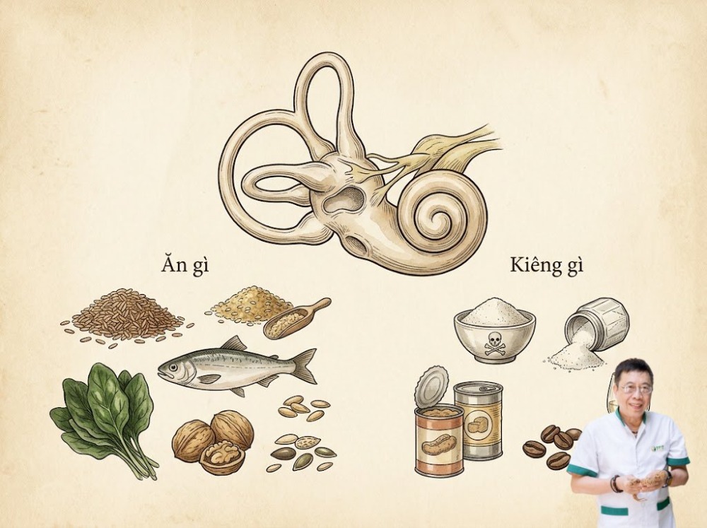 Rối loạn tiền đình nên ăn gì kiêng gì