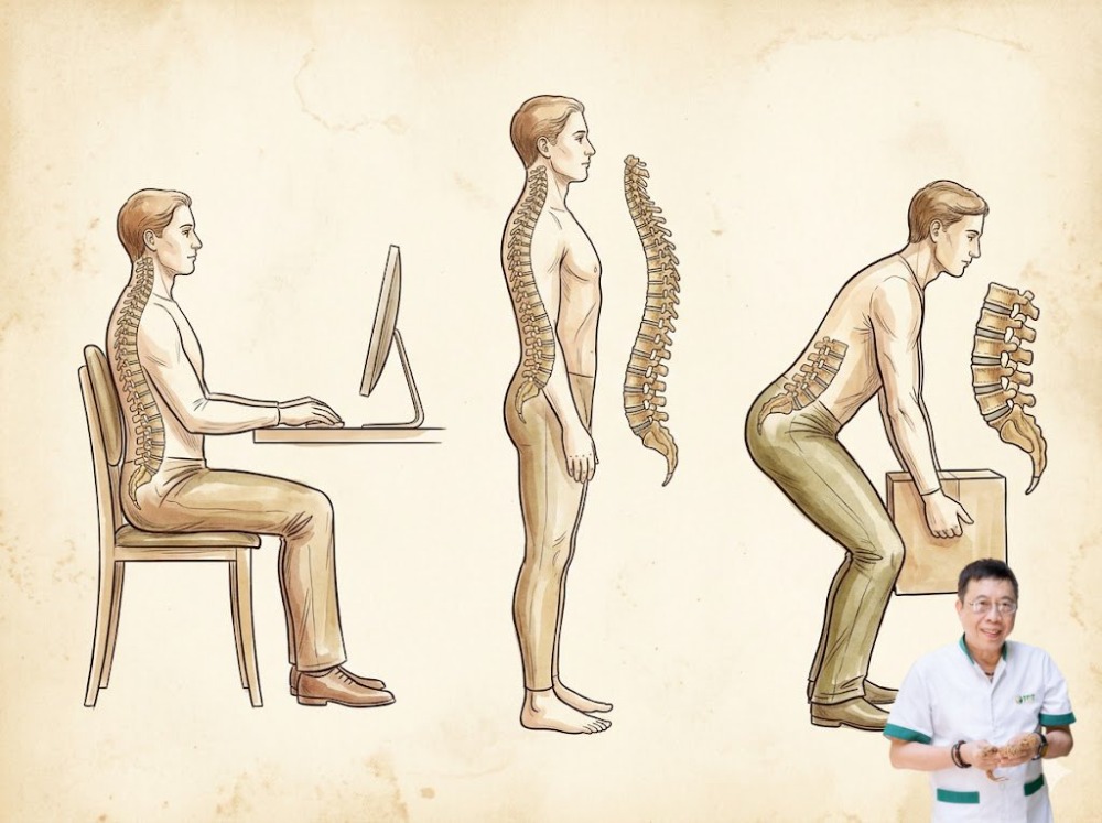Tư thế đúng bảo vệ cột sống